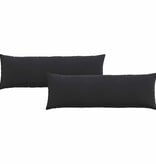 VidaXL Sofa Kussens 2 pcs Zwart 120 x 40 cm Katoen Stof