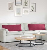 VidaXL Sofa Kussens 2 pcs Wijnrood 120 x 40 cm Katoen Stof