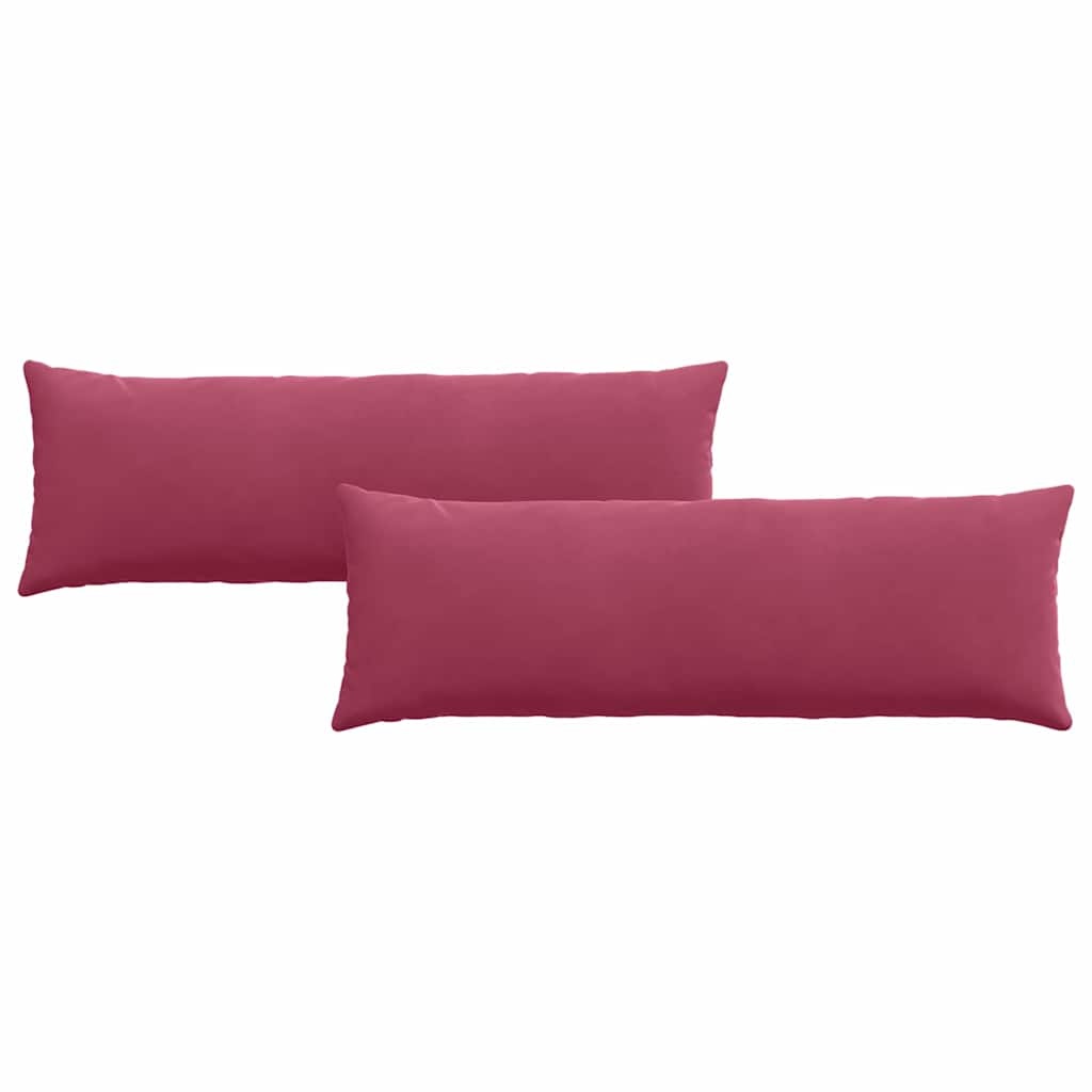 VidaXL Sofa Kussens 2 pcs Wijnrood 120 x 40 cm Katoen Stof