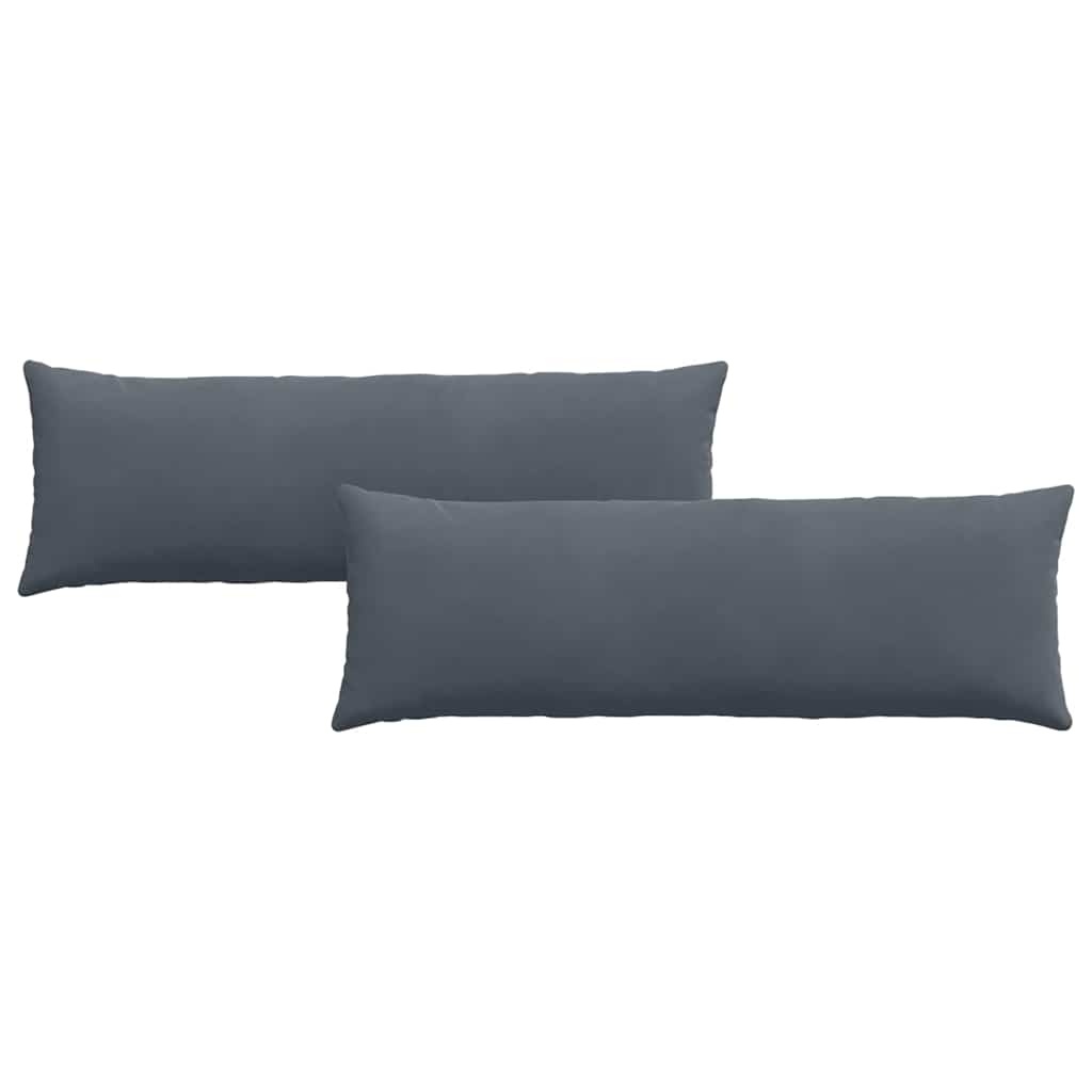 VidaXL Sofa Kussens 2 pcs Donkergrijs 120 x 40 cm Katoen Stof