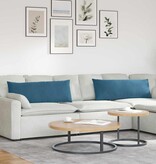 VidaXL Sofa Kussens 2 pcs Blauw 120 x 40 cm Katoen Stof