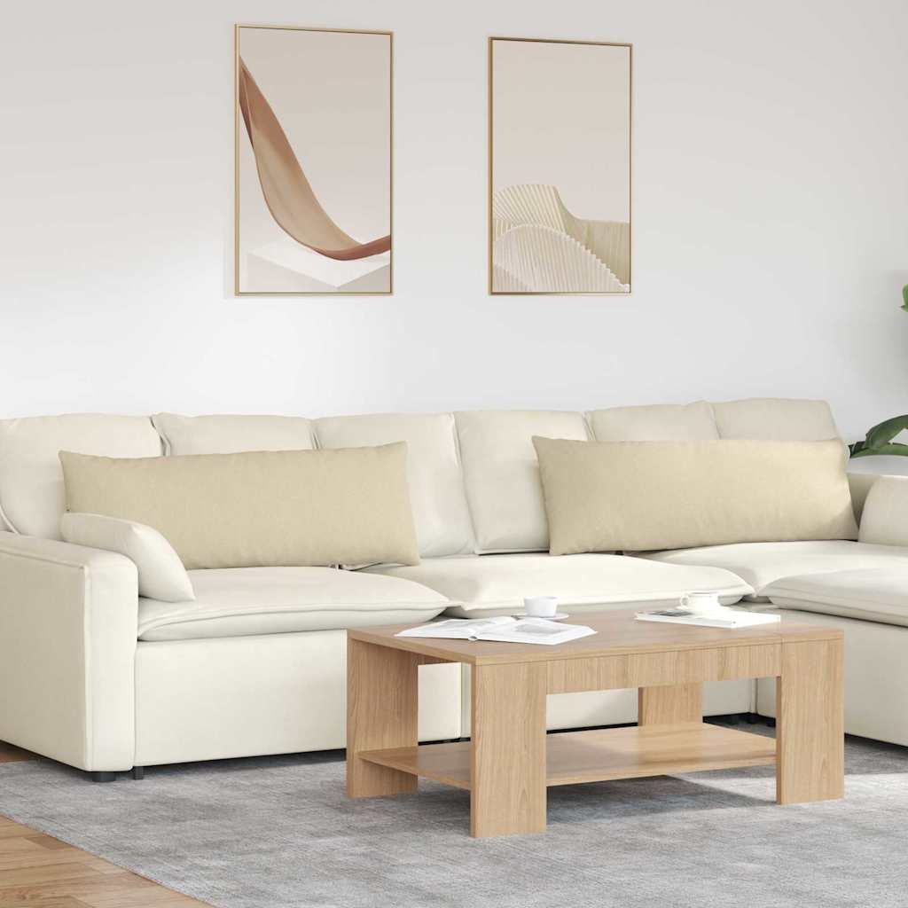 VidaXL Sofa Kussens 2 pcs Crème 120 x 40 cm Stof
