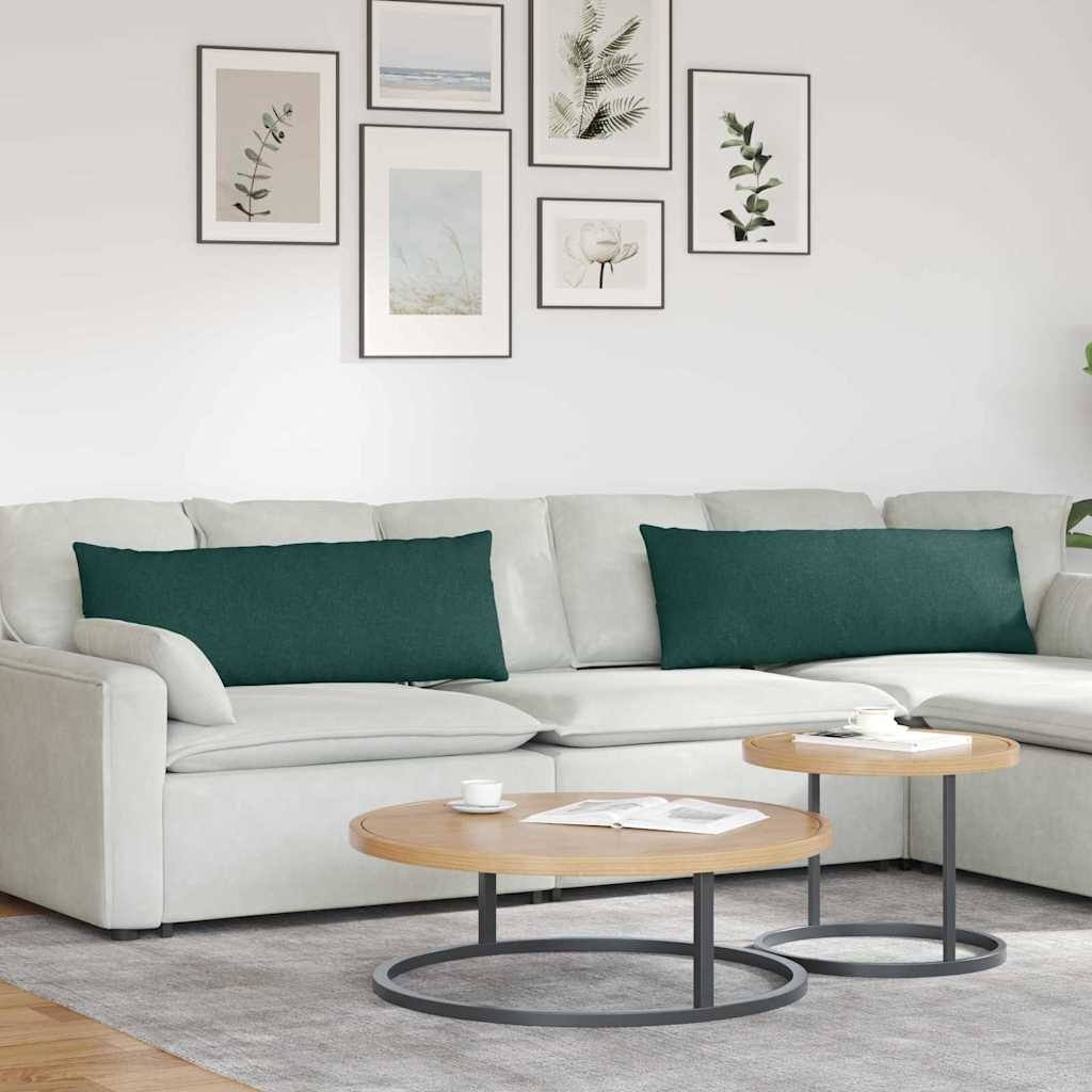 VidaXL Sofa Kussens 2 pcs Donkergroen 120 x 40 cm Stof