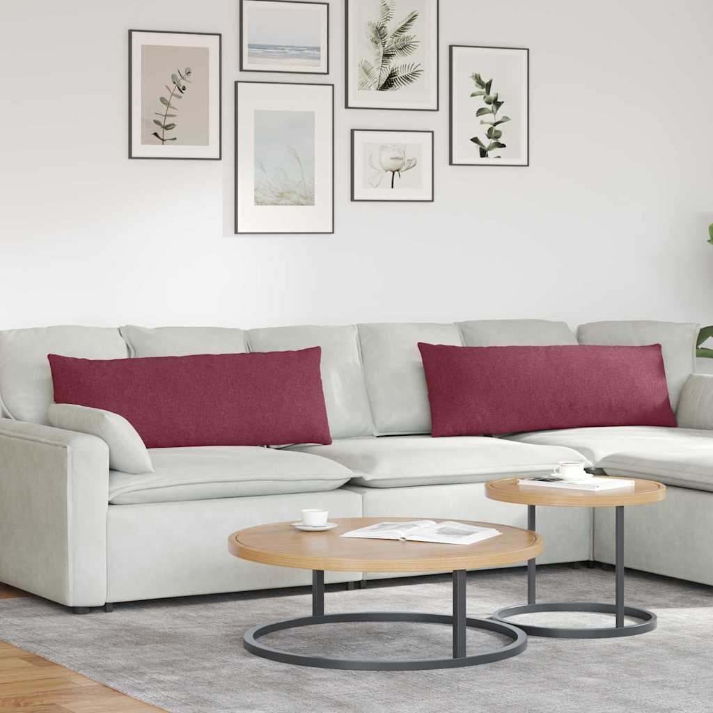 VidaXL Sofa Kussens 2 pcs Wijnrood 120 x 40 cm Stof