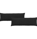 VidaXL Sofa Kussens 2 pcs Zwart 120 x 40 cm Stof