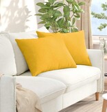 VidaXL Sofa Kussens 2 pcs Lichtgeel 70 x 50 cm Katoen Stof