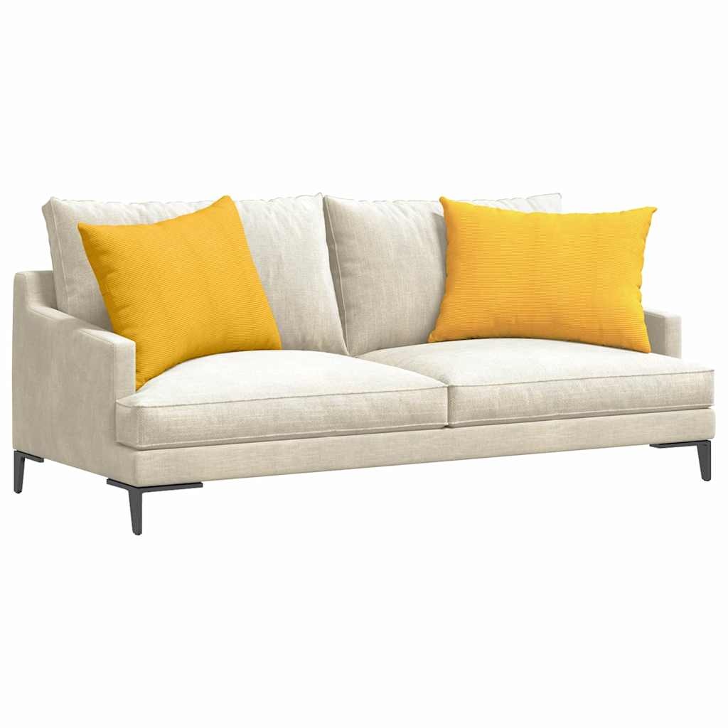 VidaXL Sofa Kussens 2 pcs Lichtgeel 70 x 50 cm Katoen Stof