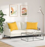 VidaXL Sofa Kussens 2 pcs Lichtgeel 70 x 50 cm Katoen Stof