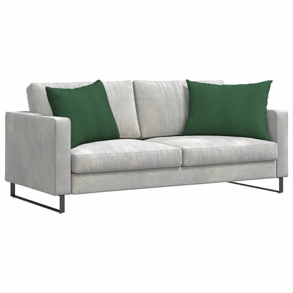 VidaXL Sofa Kussens 2 pcs Donkergroen 70 x 50 cm Katoen Stof