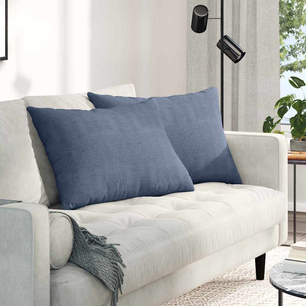 VidaXL Sofa Kussens 2 pcs Blauw 70 x 50 cm Katoen Stof
