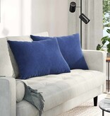 VidaXL Sofa Kussens 2 pcs Politieblauw 70 x 50 cm Katoen Stof