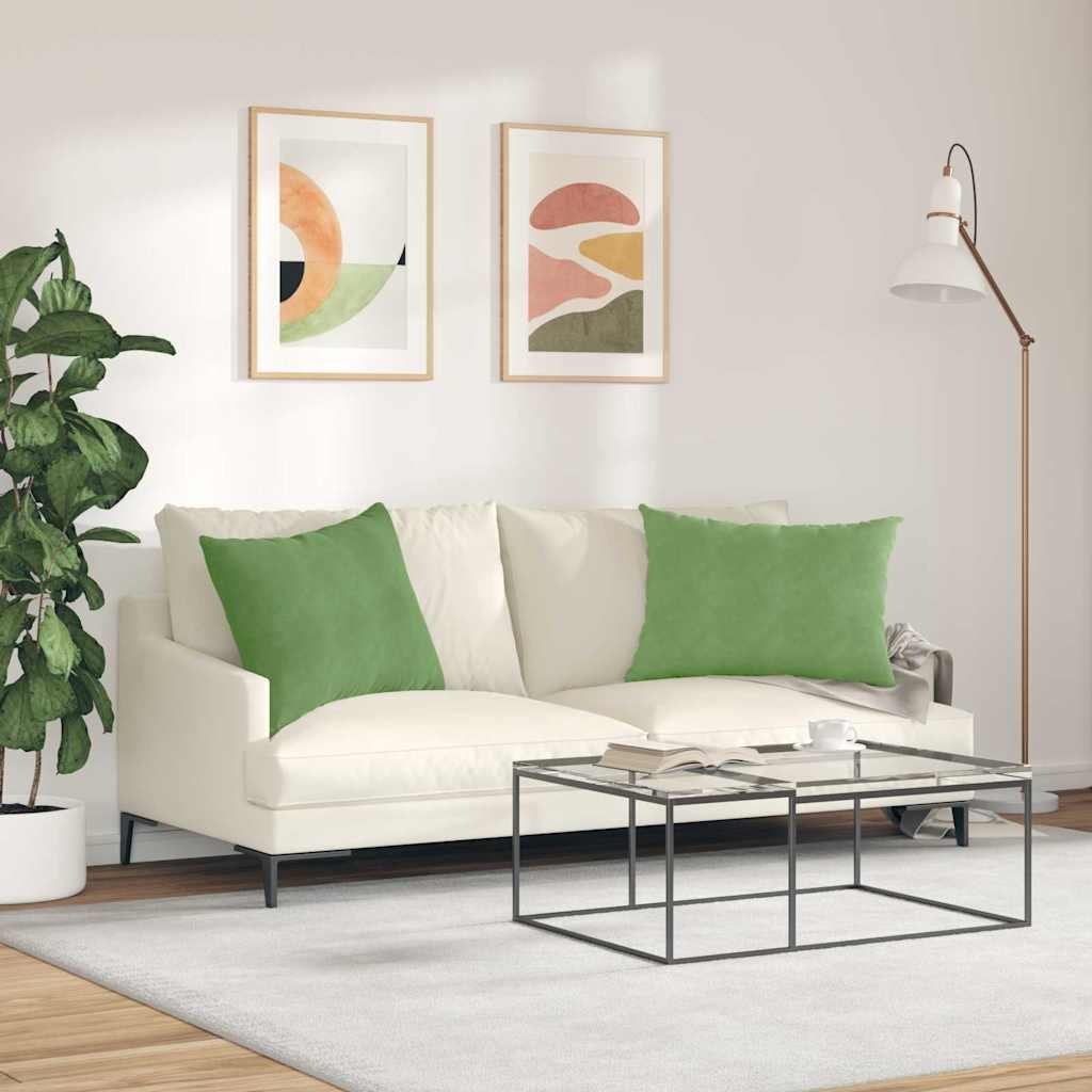 VidaXL Sofa Kussens 2 pcs Lichtgroen 70 x 50 cm Katoen Stof
