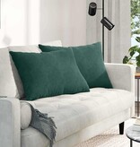 VidaXL Sofa Kussens 2 pcs Donkergroen 70 x 50 cm Katoen Stof