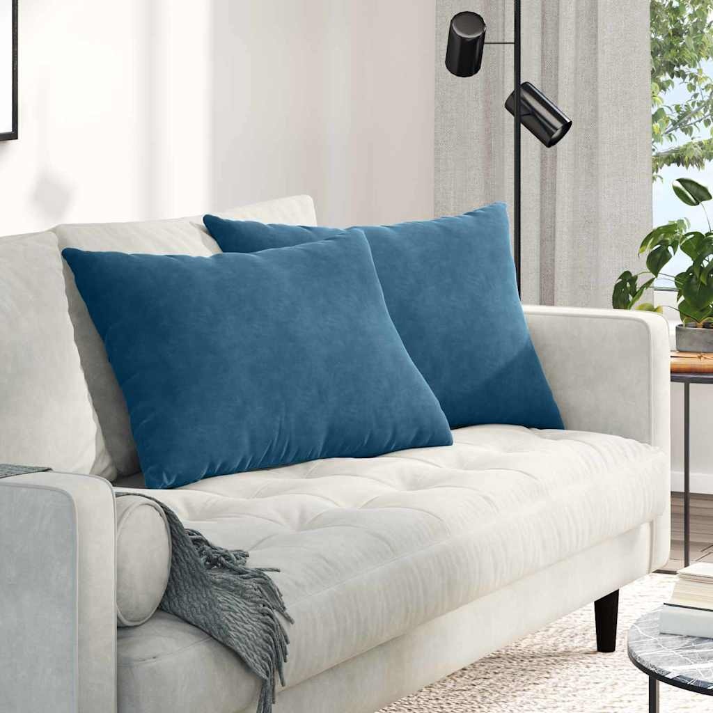 VidaXL Sofa Kussens 2 pcs Blauw 70 x 50 cm Katoen Stof