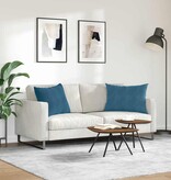 VidaXL Sofa Kussens 2 pcs Blauw 70 x 50 cm Katoen Stof
