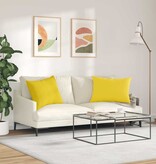 VidaXL Sofa Kussens 2 pcs Lichtgeel 70 x 50 cm Stof