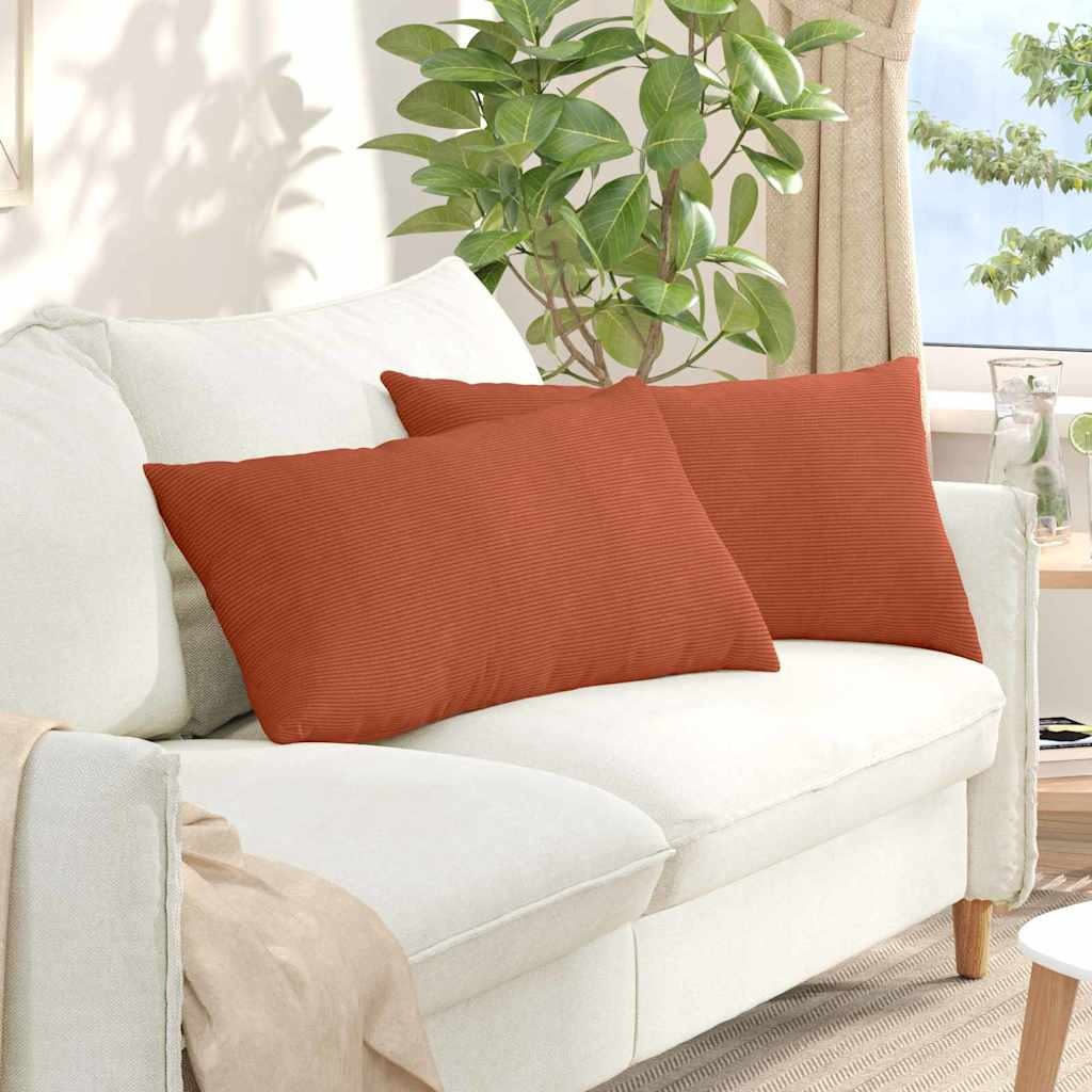 VidaXL Sofa Kussens 2 pcs Rood-oranje 80 x 40 cm Katoen Stof
