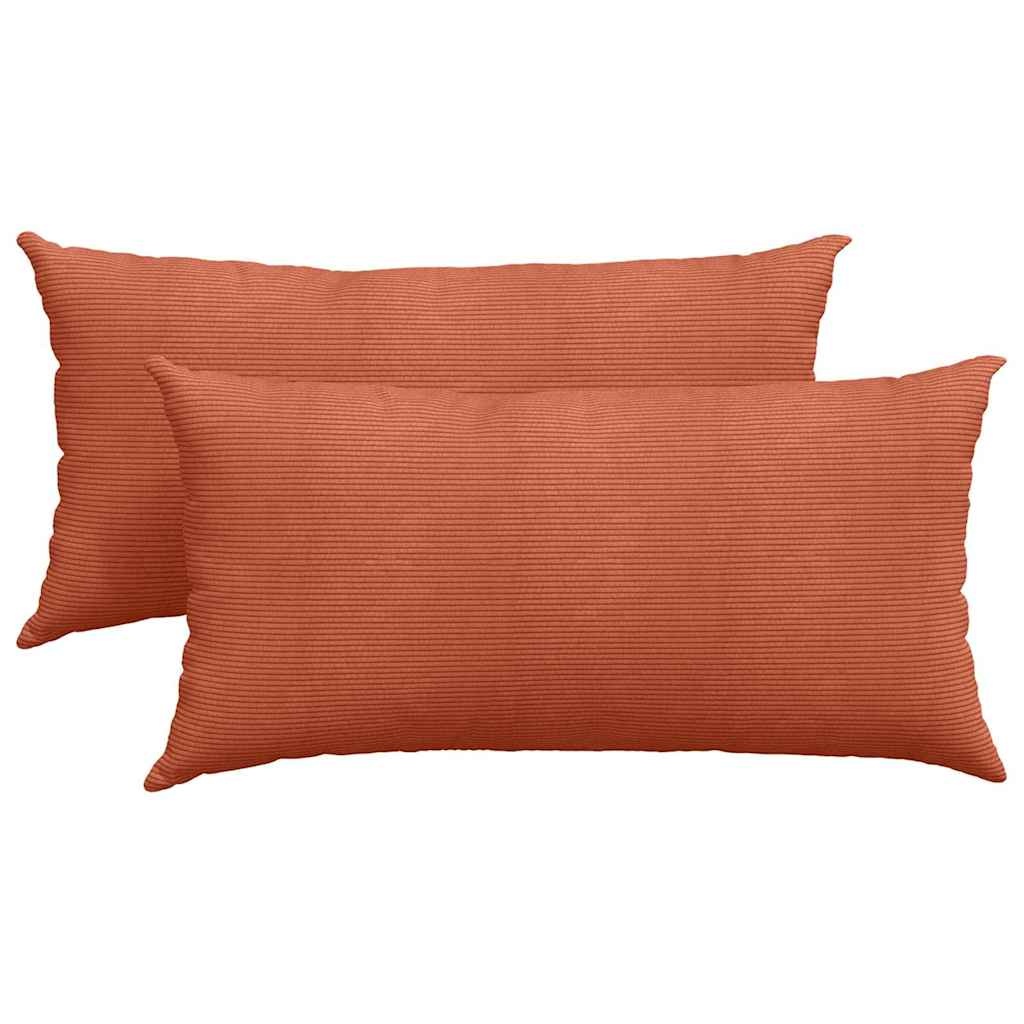VidaXL Sofa Kussens 2 pcs Rood-oranje 80 x 40 cm Katoen Stof