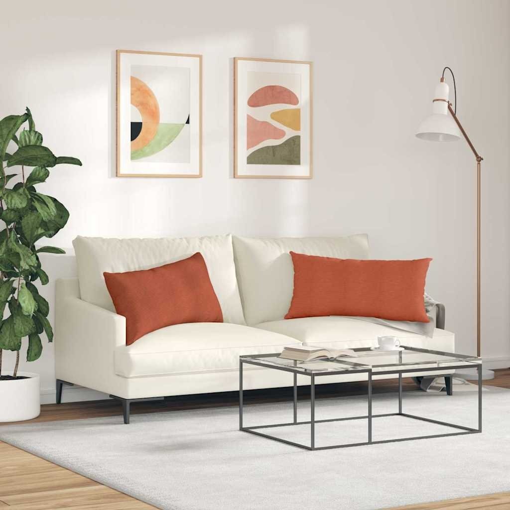 VidaXL Sofa Kussens 2 pcs Rood-oranje 80 x 40 cm Katoen Stof