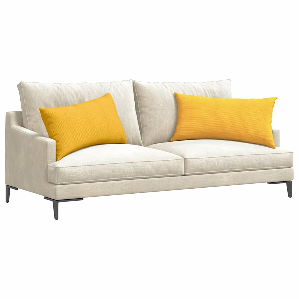 VidaXL Sofa Kussens 2 pcs Lichtgeel 80 x 40 cm Katoen Stof
