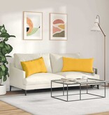 VidaXL Sofa Kussens 2 pcs Lichtgeel 80 x 40 cm Katoen Stof