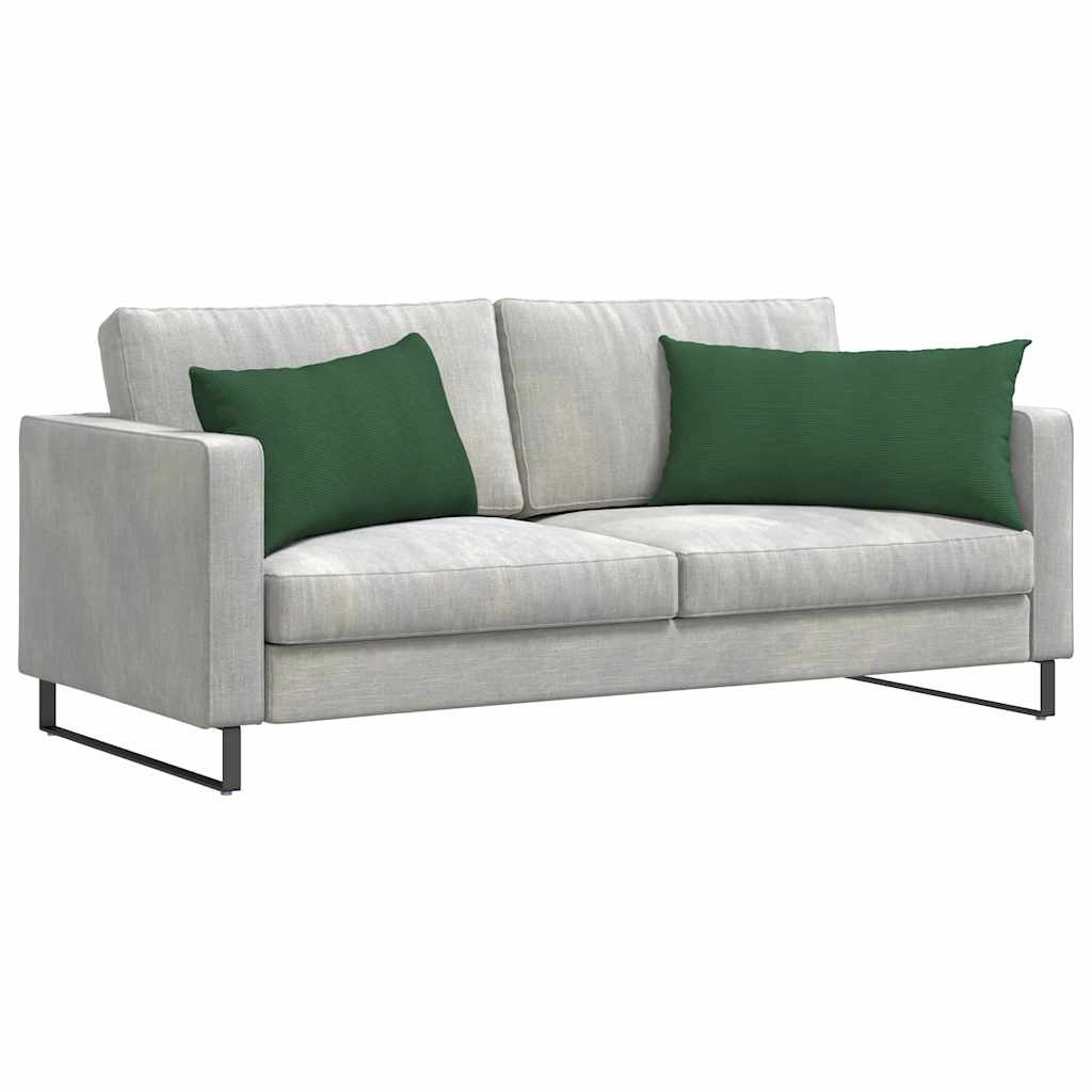 VidaXL Sofa Kussens 2 pcs Donkergroen 80 x 40 cm Katoen Stof