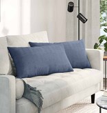 VidaXL Sofa Kussens 2 pcs Blauw 80 x 40 cm Katoen Stof