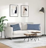 VidaXL Sofa Kussens 2 pcs Blauw 80 x 40 cm Katoen Stof