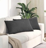 VidaXL Sofa Kussens 2 pcs Donkergrijs 80 x 40 cm Katoen Stof