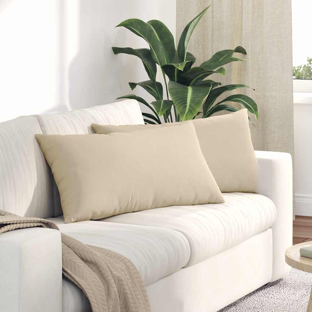 VidaXL Sofa Kussens 2 pcs Crème 80 x 40 cm Stof