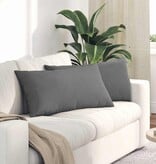 VidaXL Sofa Kussens 2 pcs Donkergrijs 80 x 40 cm Stof