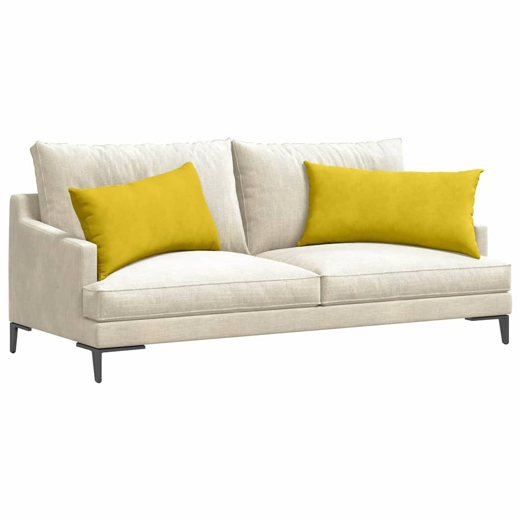 VidaXL Sofa Kussens 2 pcs Geel 80 x 40 cm Katoen Stof
