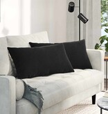 VidaXL Sofa Kussens 2 pcs Zwart 80 x 40 cm Katoen Stof