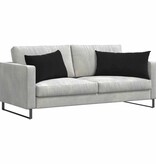 VidaXL Sofa Kussens 2 pcs Zwart 80 x 40 cm Katoen Stof