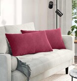 VidaXL Sofa Kussens 2 pcs Wijnrood 80 x 40 cm Katoen Stof