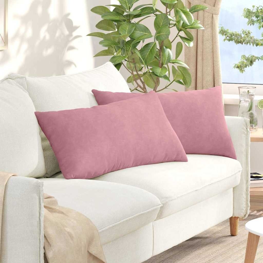 VidaXL Sofa Kussens 2 pcs Roze 80 x 40 cm Katoen Stof