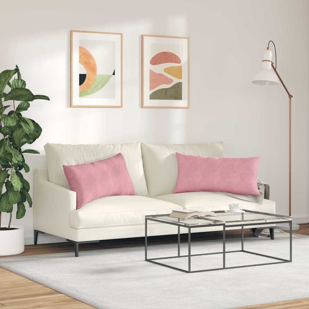 VidaXL Sofa Kussens 2 pcs Roze 80 x 40 cm Katoen Stof