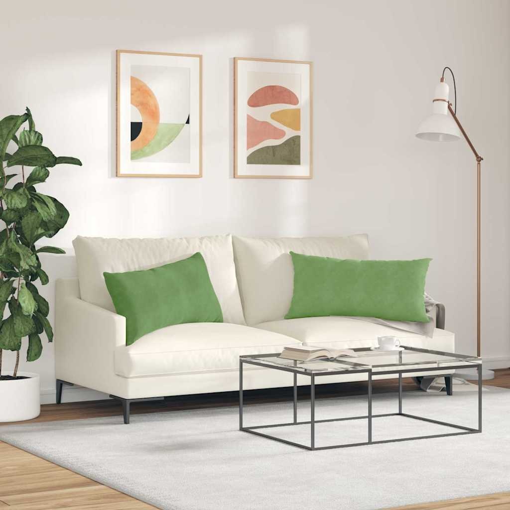 VidaXL Sofa Kussens 2 pcs Lichtgroen 80 x 40 cm Katoen Stof