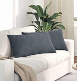 VidaXL Sofa Kussens 2 pcs Donkergrijs 80 x 40 cm Katoen Stof
