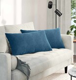 VidaXL Sofa Kussens 2 pcs Blauw 80 x 40 cm Katoen Stof