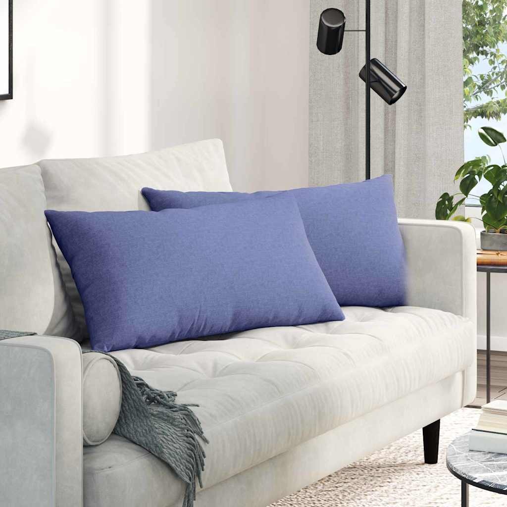VidaXL Sofa Kussens 2 pcs Blauw 80 x 40 cm Stof