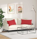 VidaXL Sofa Kussens 2 pcs Rood 80 x 40 cm Stof