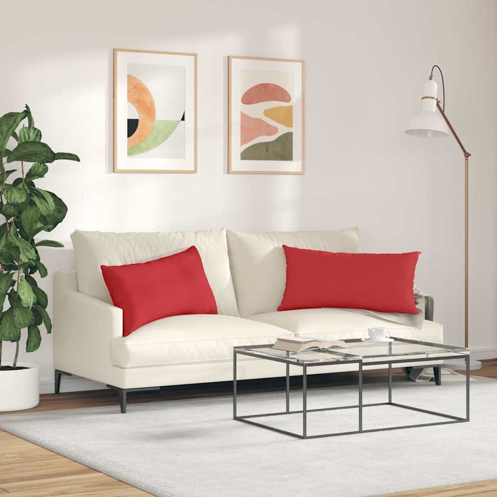 VidaXL Sofa Kussens 2 pcs Rood 80 x 40 cm Stof