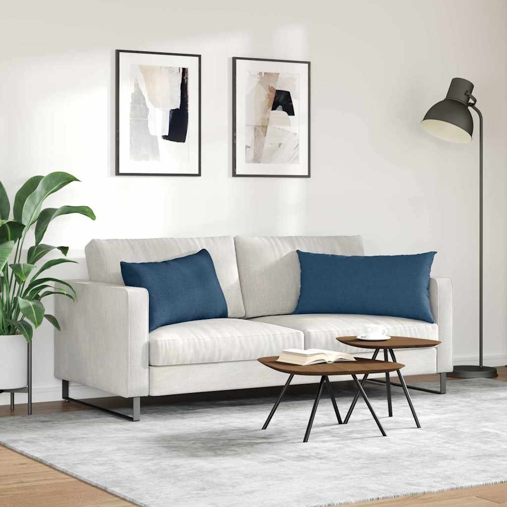VidaXL Sofa Kussens 2 pcs Blauw 80 x 40 cm Stof