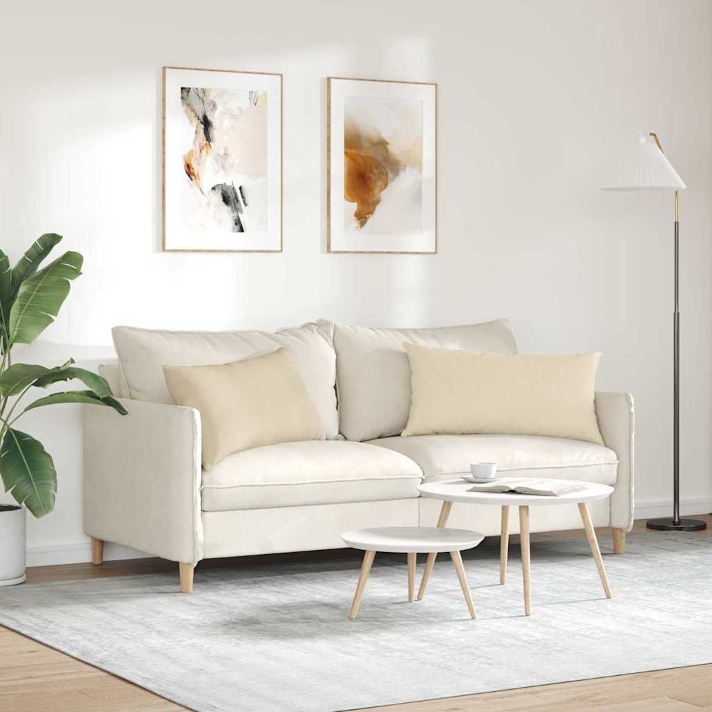 VidaXL Sofa Kussens 2 pcs Crème 80 x 40 cm Stof