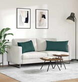 VidaXL Sofa Kussens 2 pcs Donkergroen 80 x 40 cm Stof