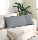 VidaXL Sofa Kussens 2 pcs Lichtgrijs 80 x 40 cm Stof