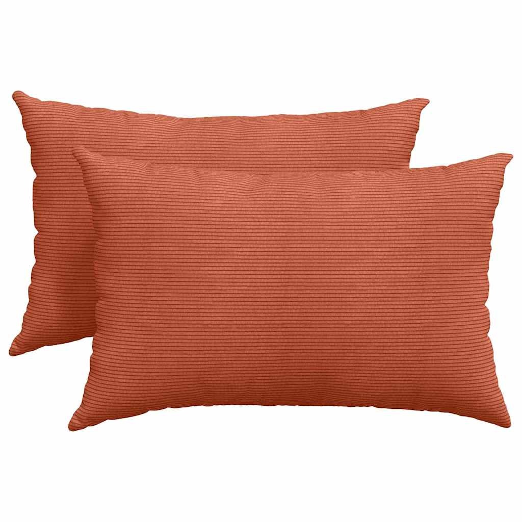 VidaXL Sofa Kussens 2 pcs Rood-oranje 60 x 40 cm Katoen Stof
