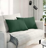 VidaXL Sofa Kussens 2 pcs Donkergroen 60 x 40 cm Katoen Stof