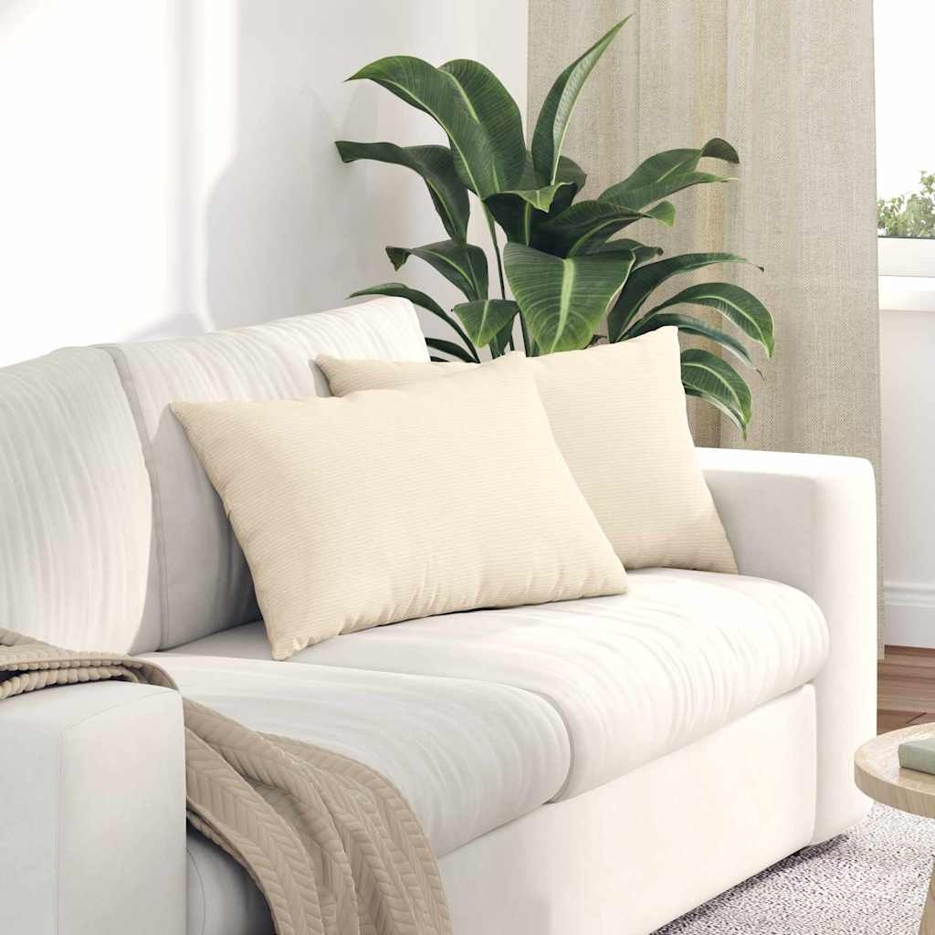 VidaXL Sofa Kussens 2 pcs Crème 60 x 40 cm Katoen Stof